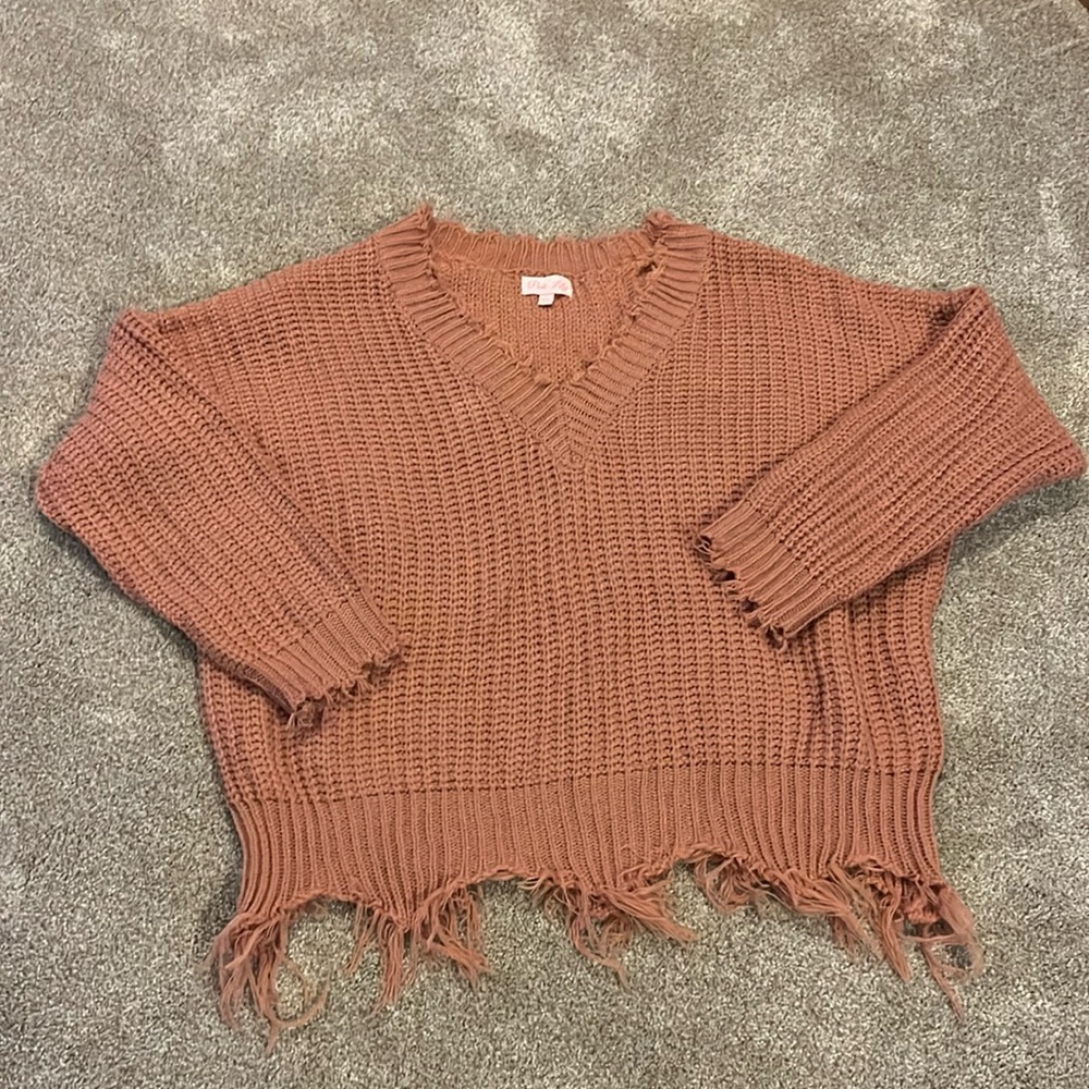 Pink Lily distressed Sweater